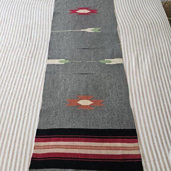 Vintage Antique Native American Handwoven Tapestry Wall Hanging Runner 55"x18" - Picture 12 of 15